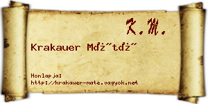 Krakauer Máté névjegykártya